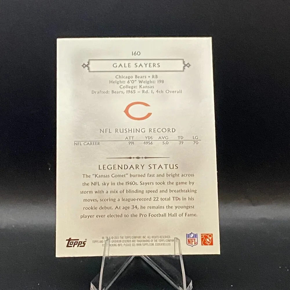 2011 Topps Gridiron Legends - Gale Sayers #160 Blue Parallel